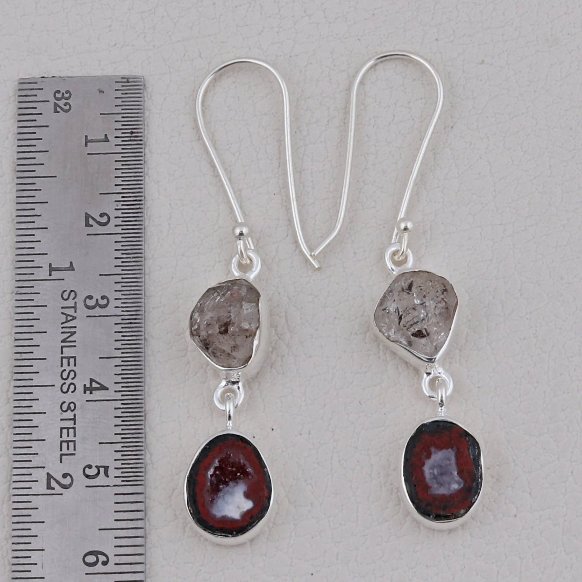 Coconut Druzy Jewelry Set 925 Sterling Silver