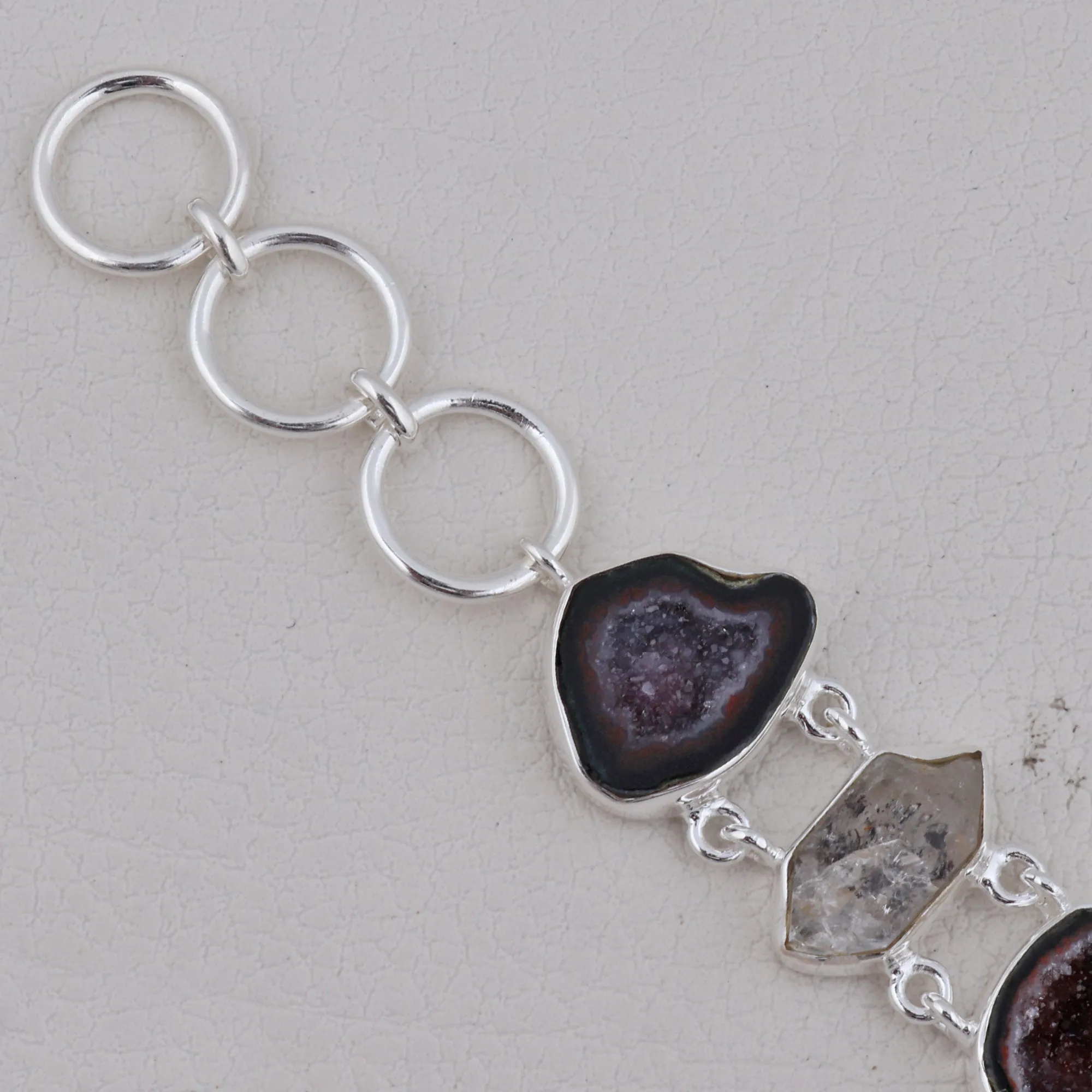 Coconut Druzy Jewelry Set 925 Sterling Silver