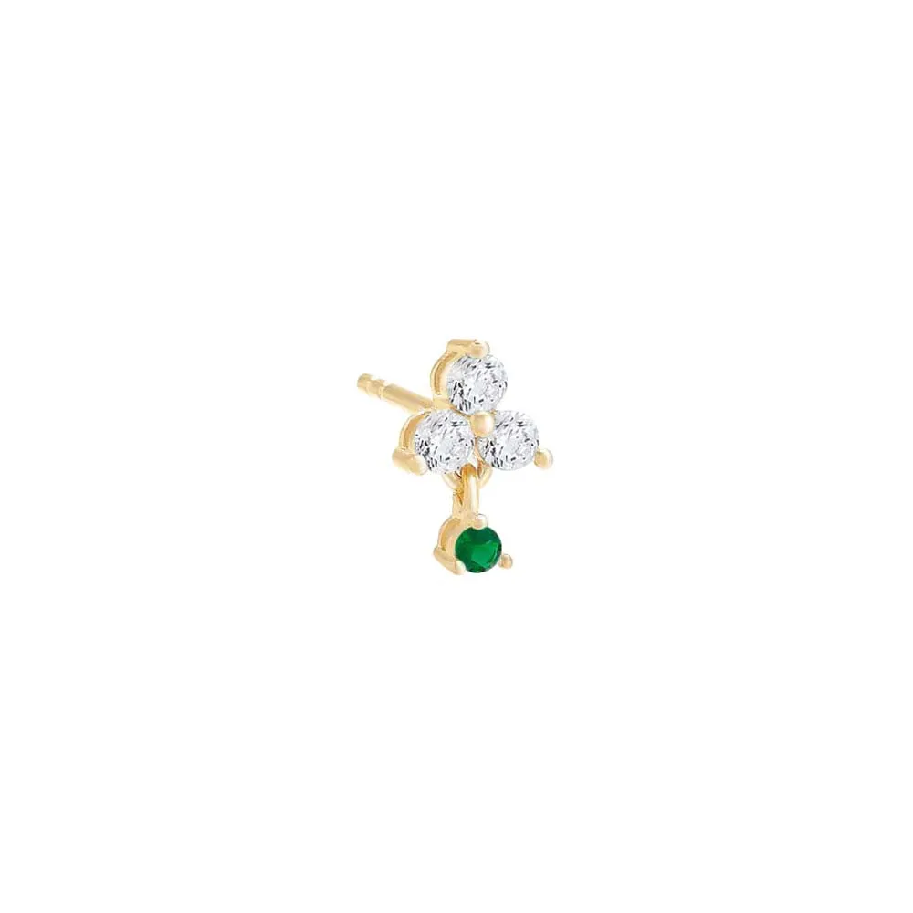 Colored Tiny CZ Trio Cluster Trinket Stud Earring