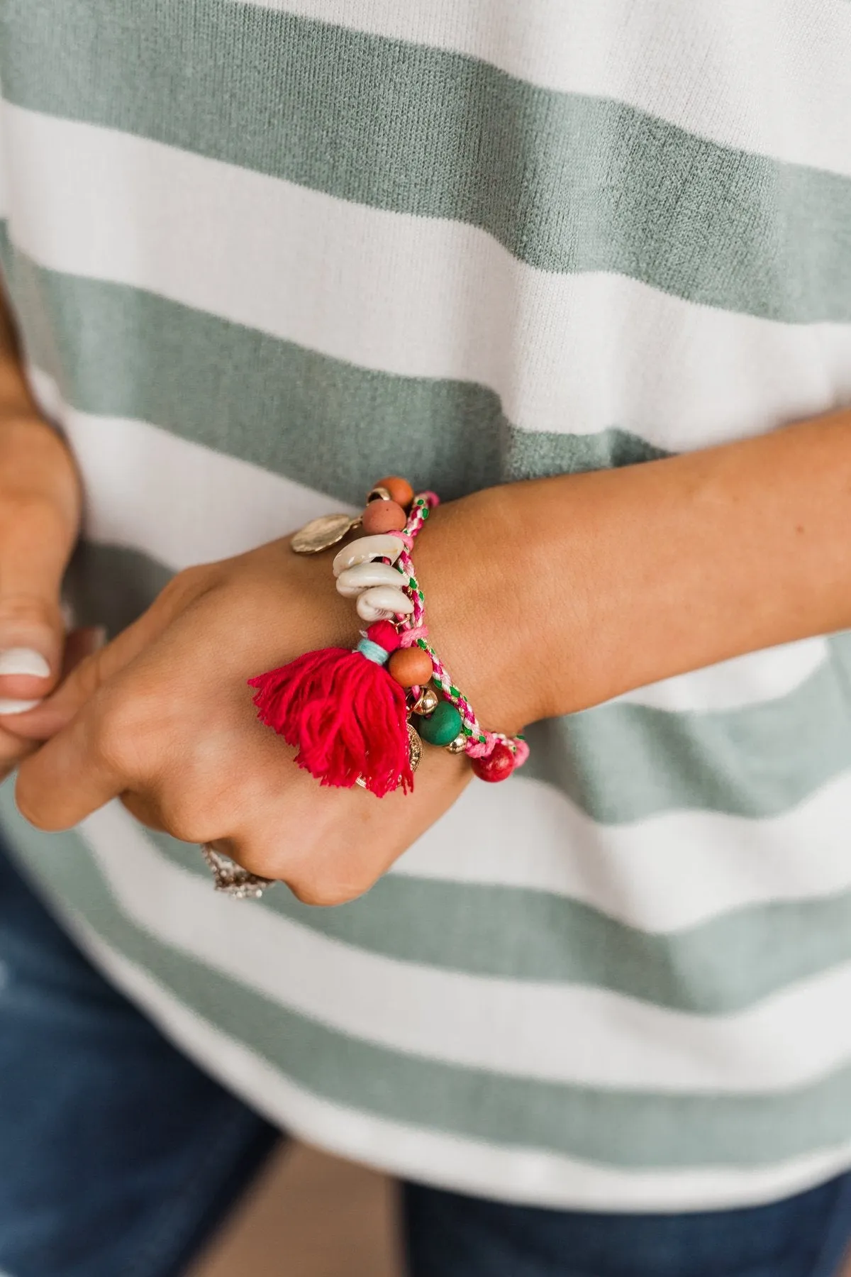 Colorful Creations Braided Bracelet- Pink
