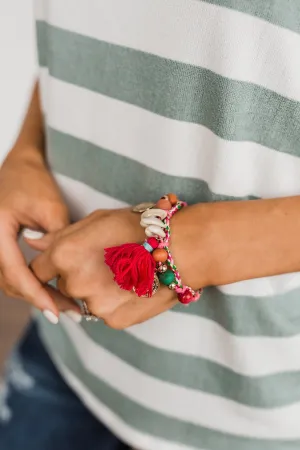 Colorful Creations Braided Bracelet- Pink