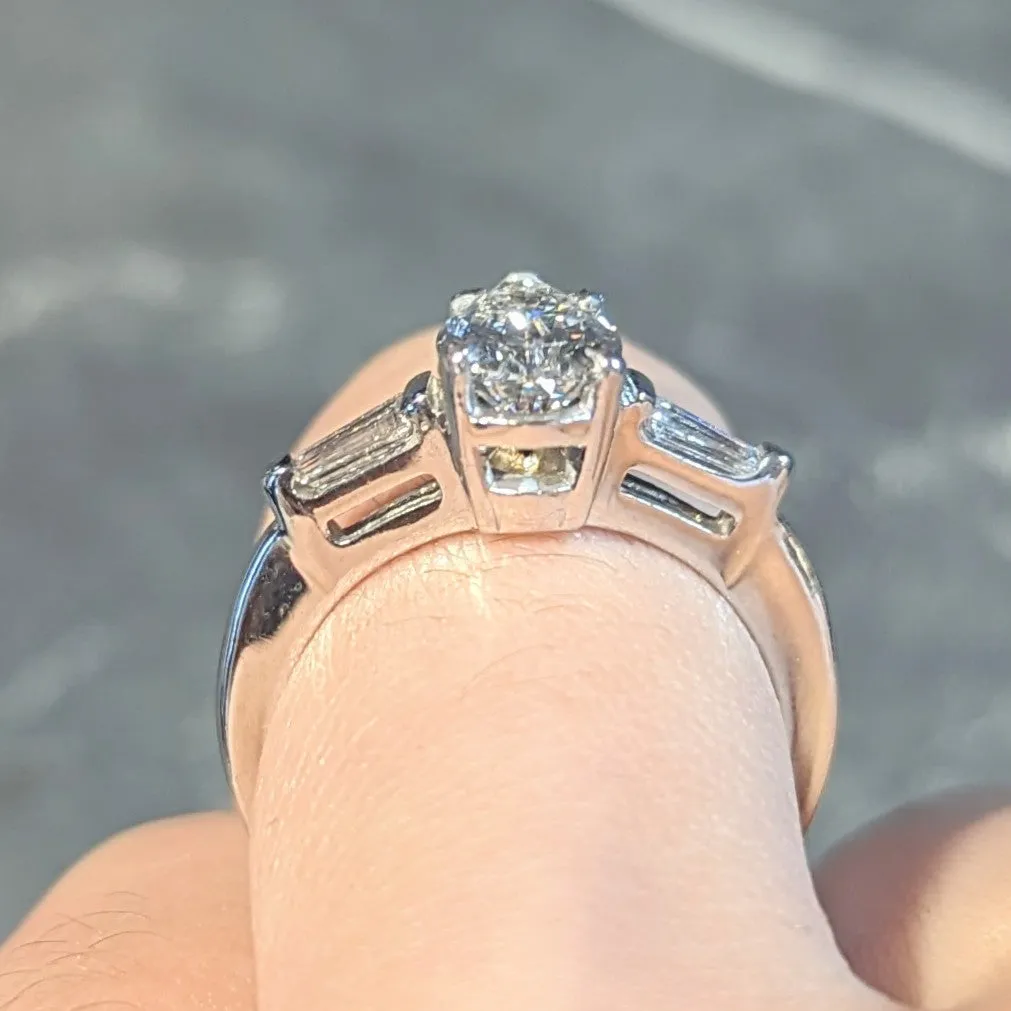 Contemporary 1.46 CTW Pear Diamond 14 Karat White Gold Engagement Ring GIA