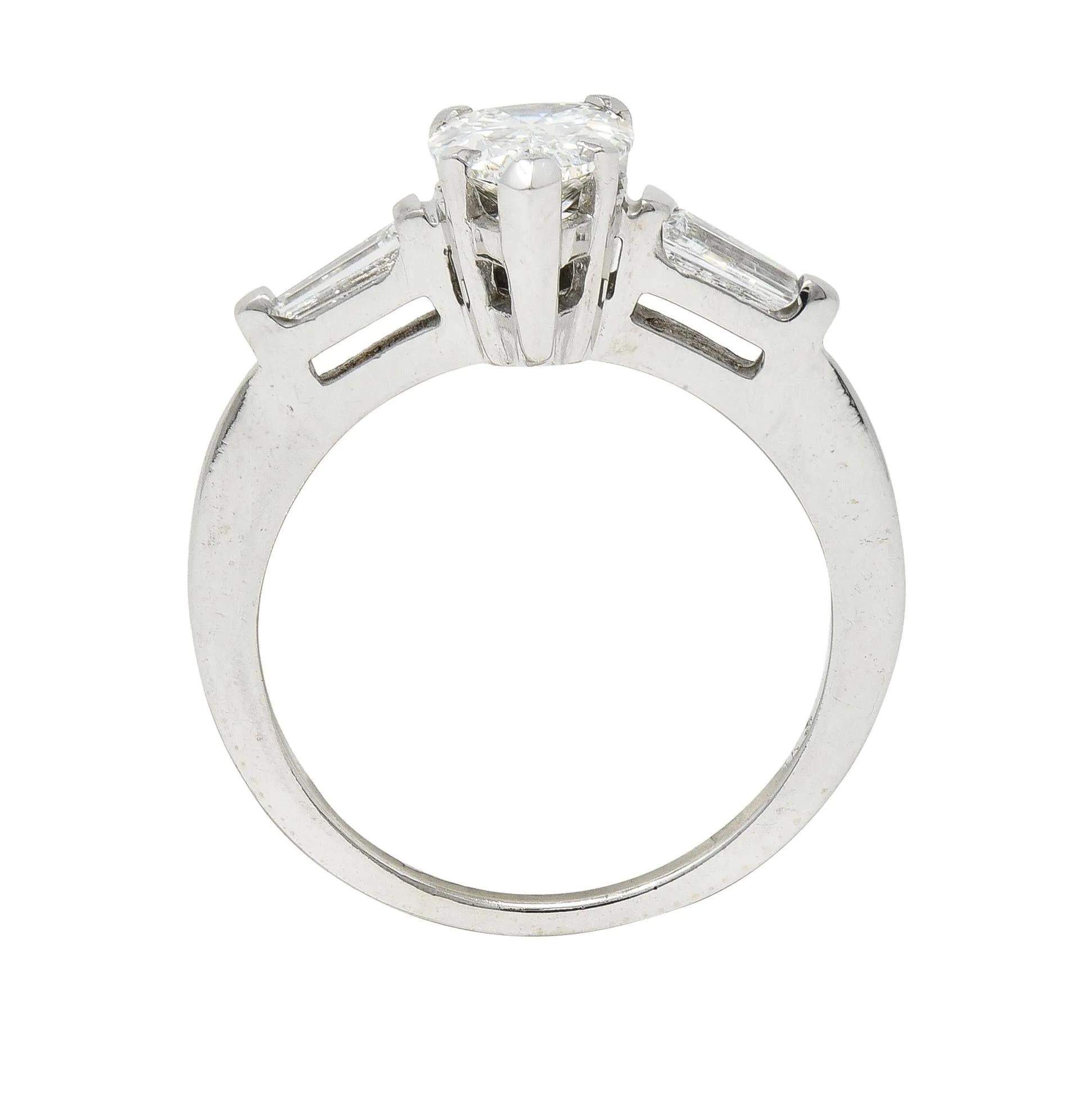 Contemporary 1.46 CTW Pear Diamond 14 Karat White Gold Engagement Ring GIA