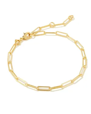 Courtney Paperclip Bracelet Gold Metal