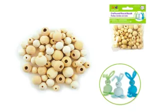 Craftwood: 10mm-16mm Asst Round Beads 60/pk Natural