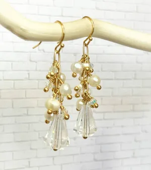 Crystal & Pearl Necklace & Earring Set