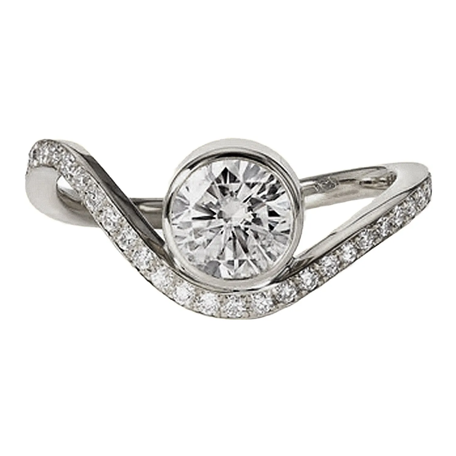 Curve Band Lab Diamond Engagement Ring