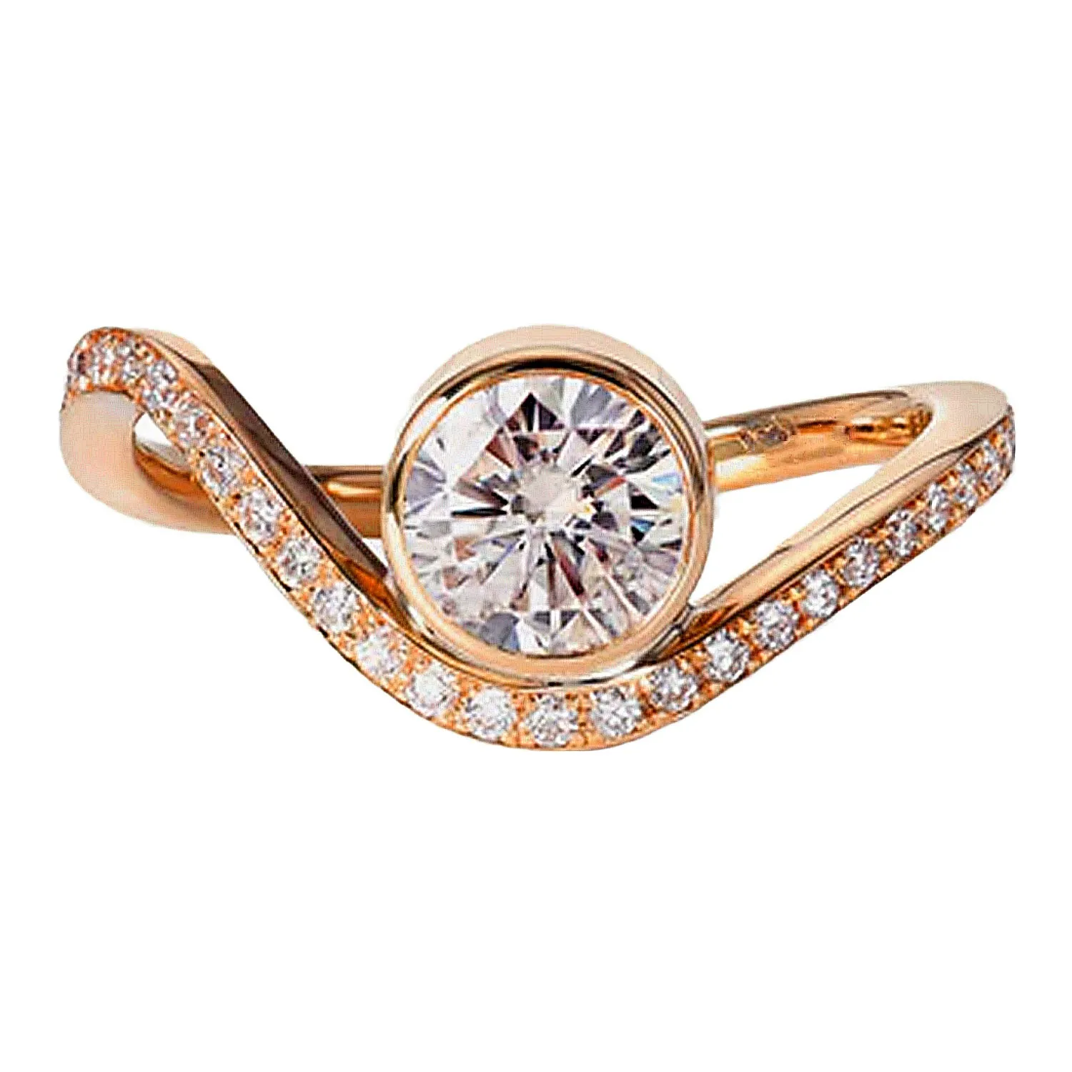 Curve Band Lab Diamond Engagement Ring