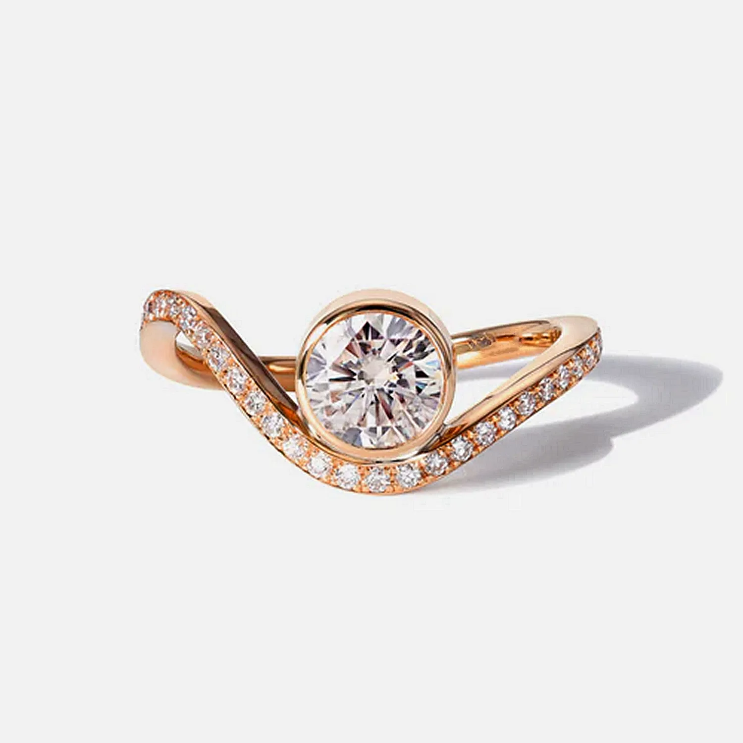 Curve Band Lab Diamond Engagement Ring
