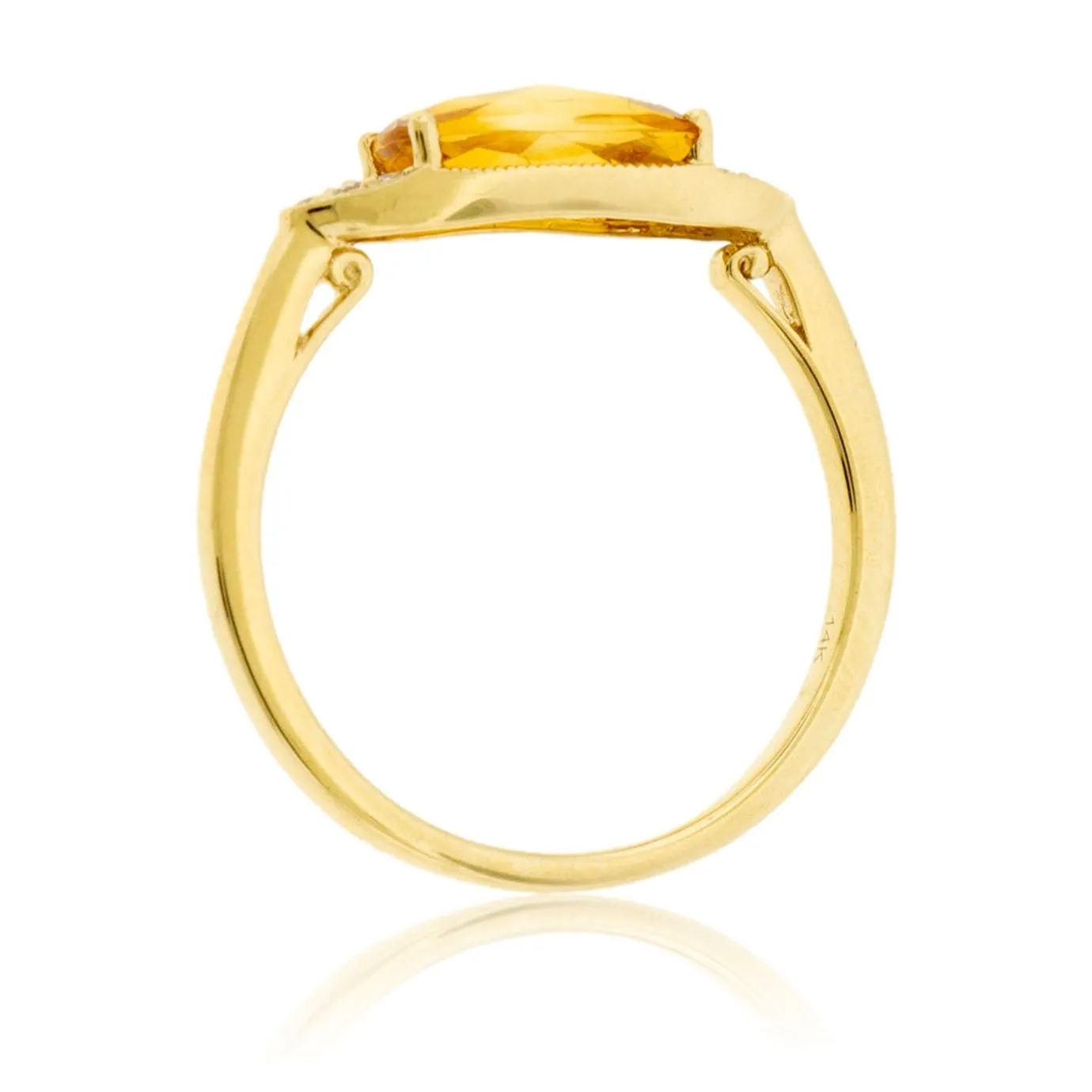 Cushion Cut Citrine and Vintage Inspired Ring