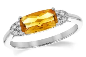 Cushion Cut Citrine and Vintage Inspired Ring