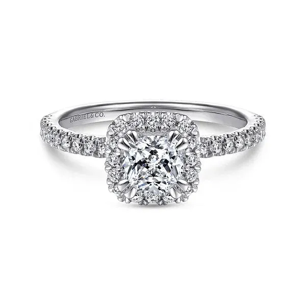 Cushion Cut Halo & Hidden Rope Diamond Engagement Ring Mounting