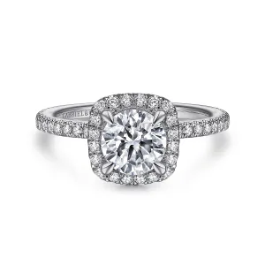 Cushion Halo Round Diamond Engagement Ring Mounting