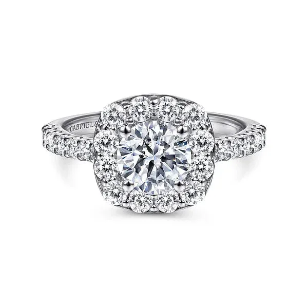 Cushion Halo Round Diamond Engagement Ring Mounting