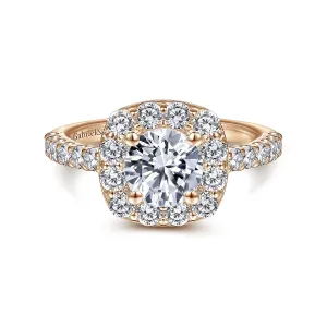 Cushion Halo Round Diamond Engagement Ring Mounting