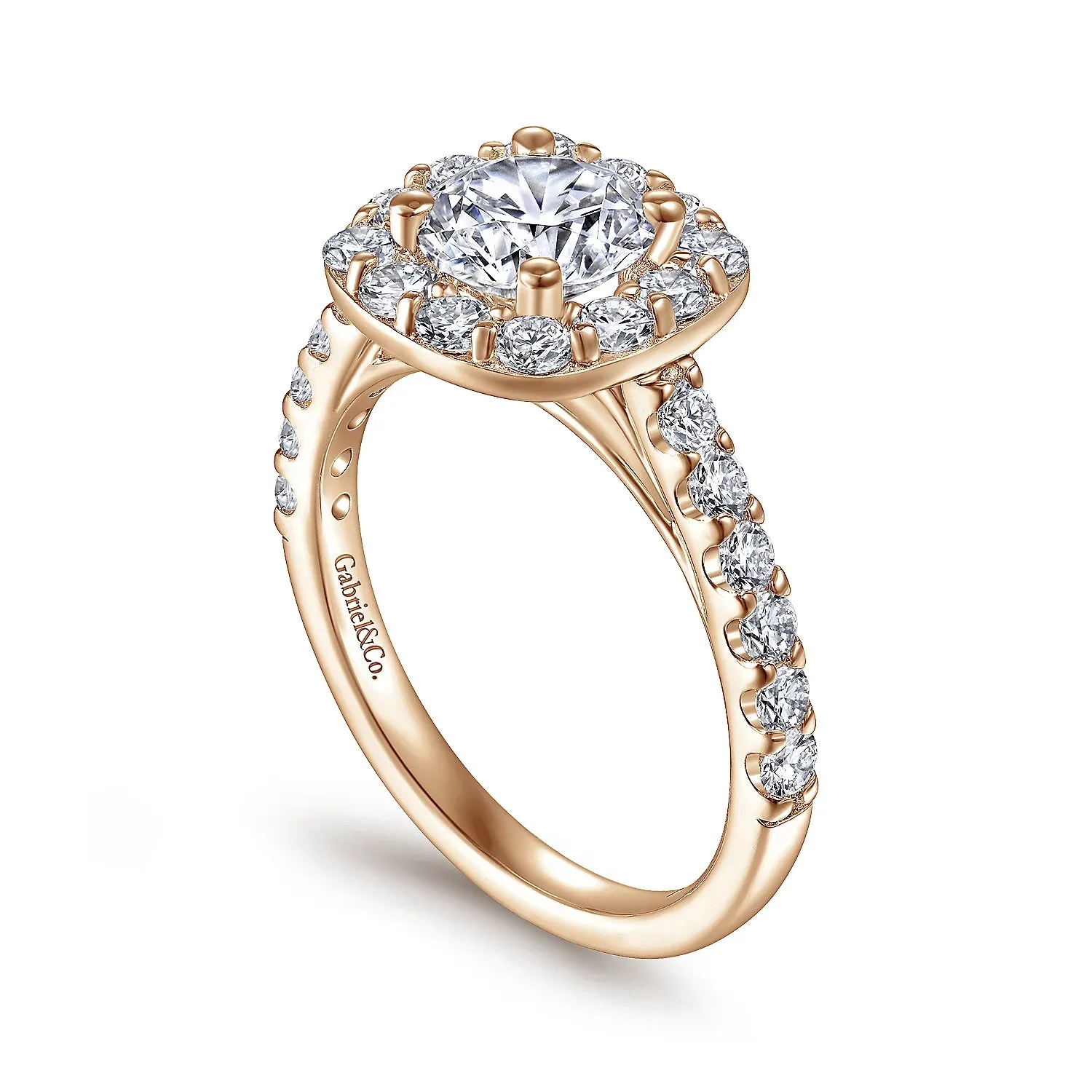Cushion Halo Round Diamond Engagement Ring Mounting
