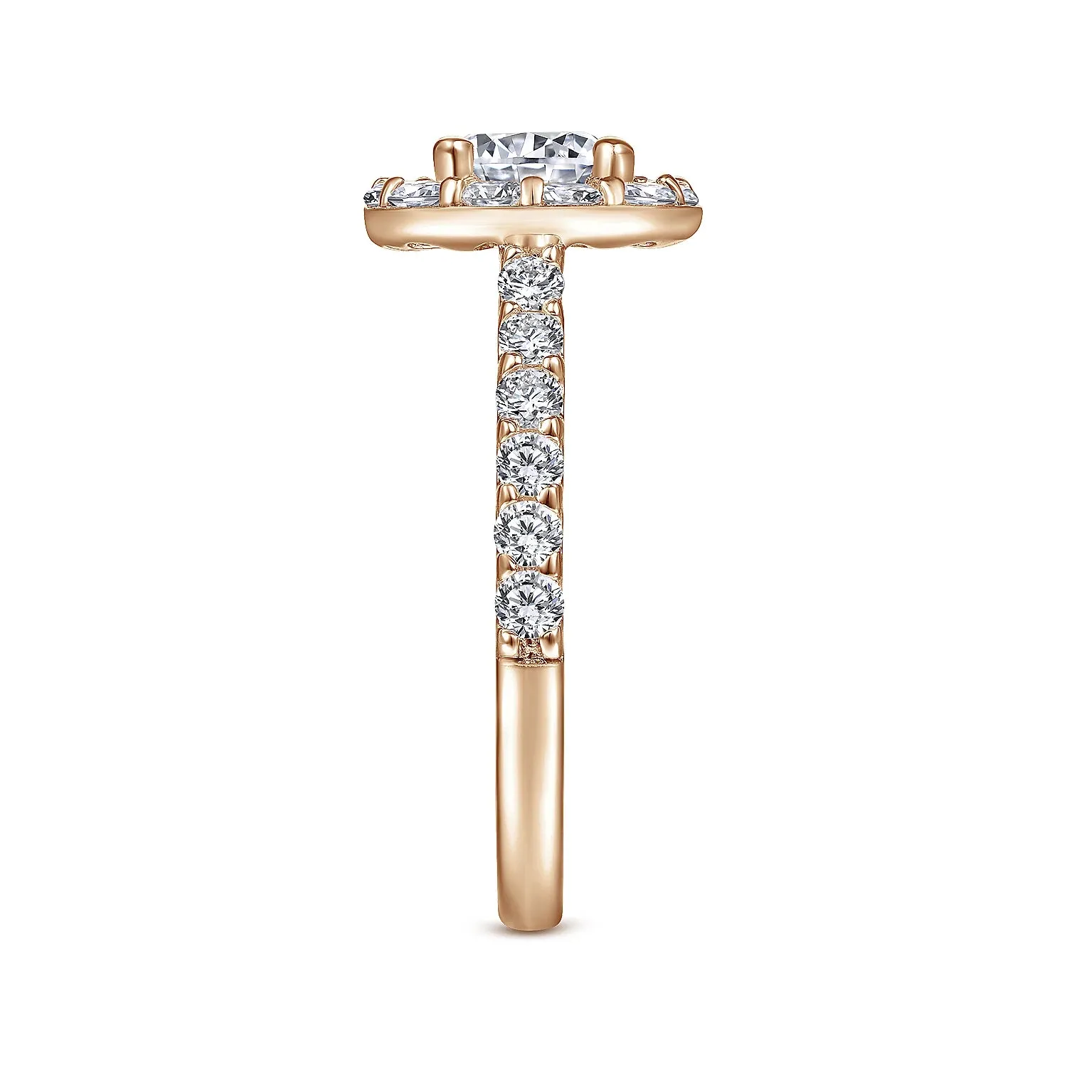 Cushion Halo Round Diamond Engagement Ring Mounting