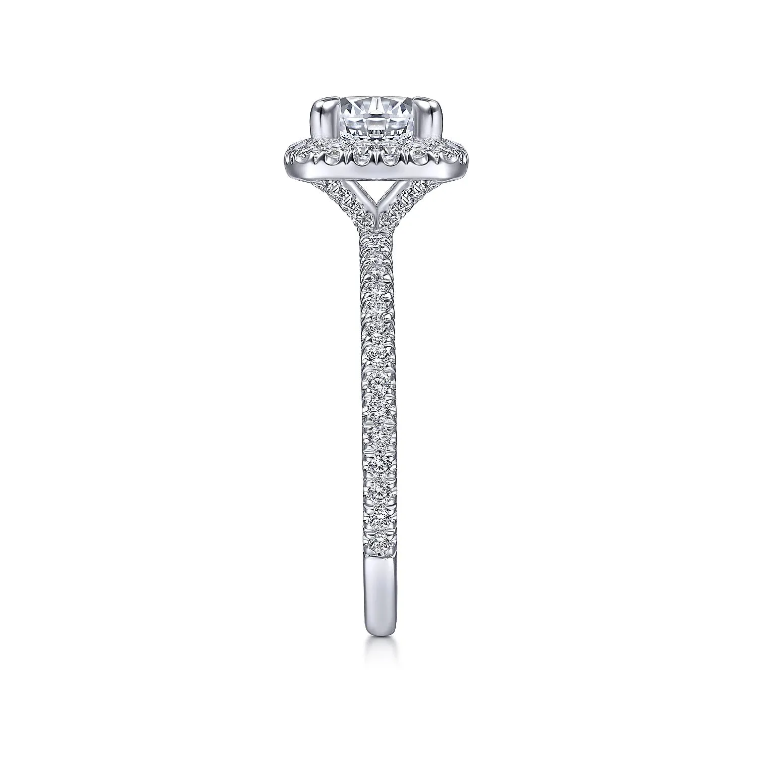 Cushion Halo Round Diamond Engagement Ring Mounting