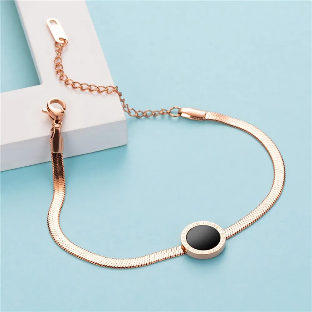 Cut Flat Snake Chain Bracelet