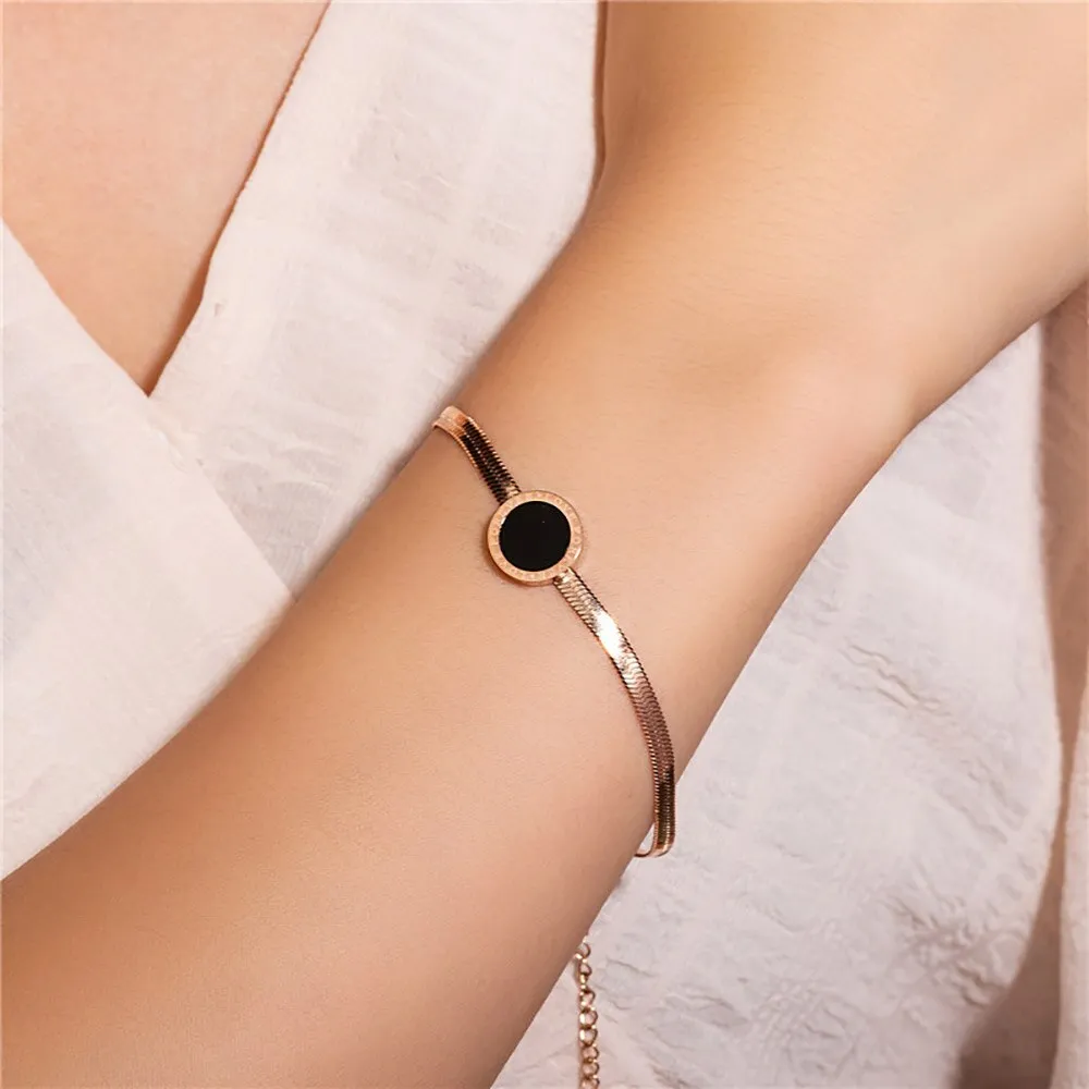 Cut Flat Snake Chain Bracelet