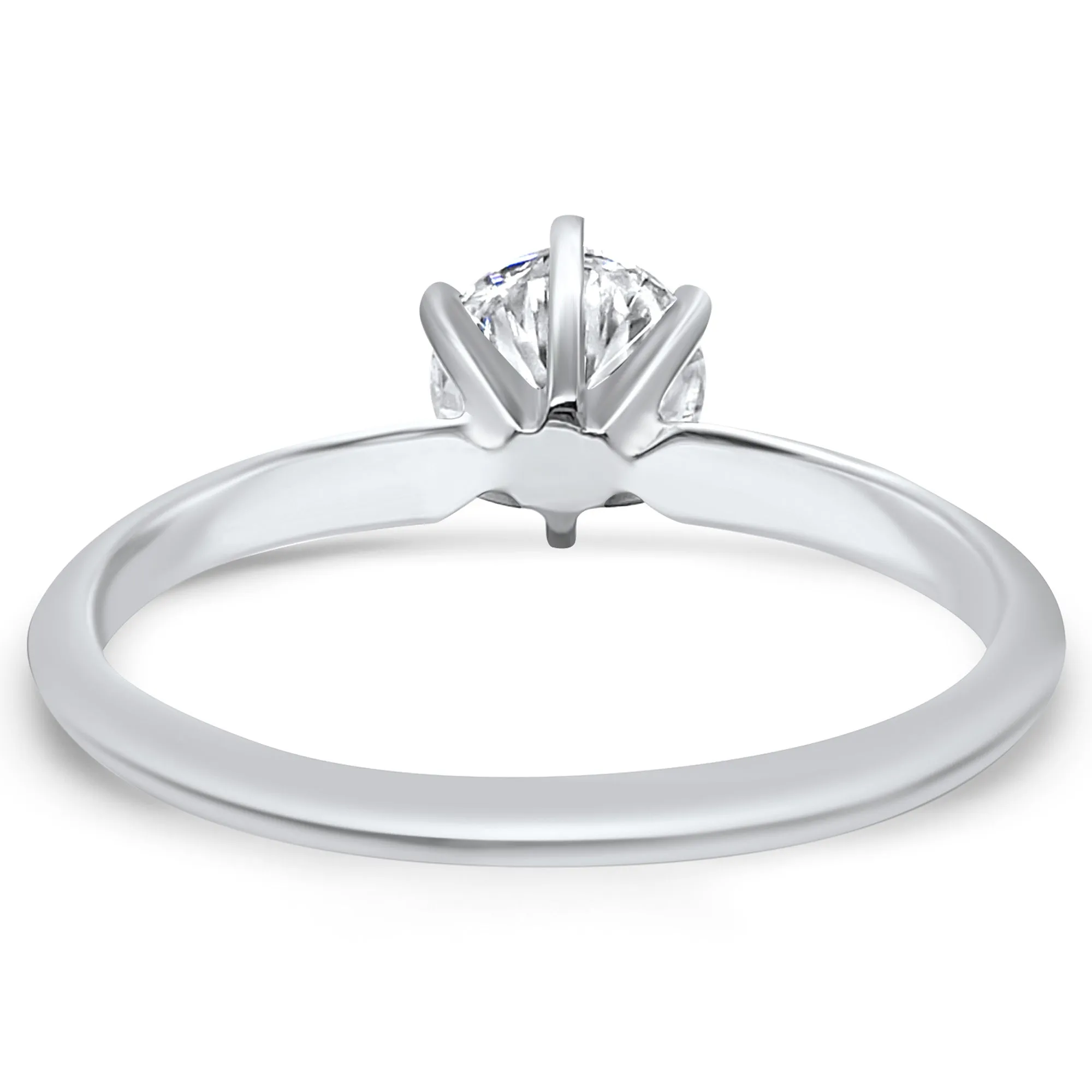 Dainty Lab-Grown Diamond Engagement Ring | 6 Prong Solitaire | 14k White Gold | 1/4, 1/2, 3/4, 1 Carat Options