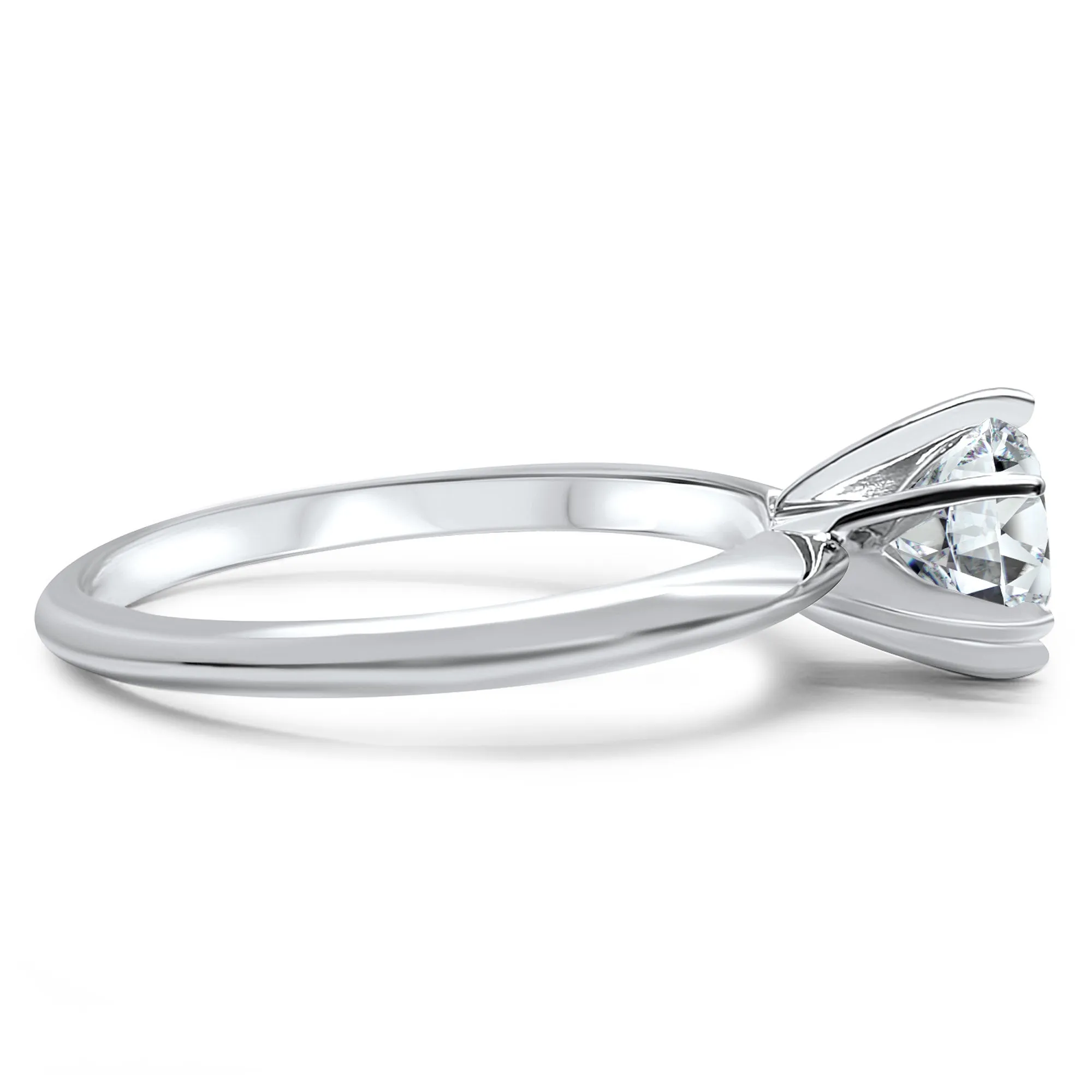 Dainty Lab-Grown Diamond Engagement Ring | 6 Prong Solitaire | 14k White Gold | 1/4, 1/2, 3/4, 1 Carat Options