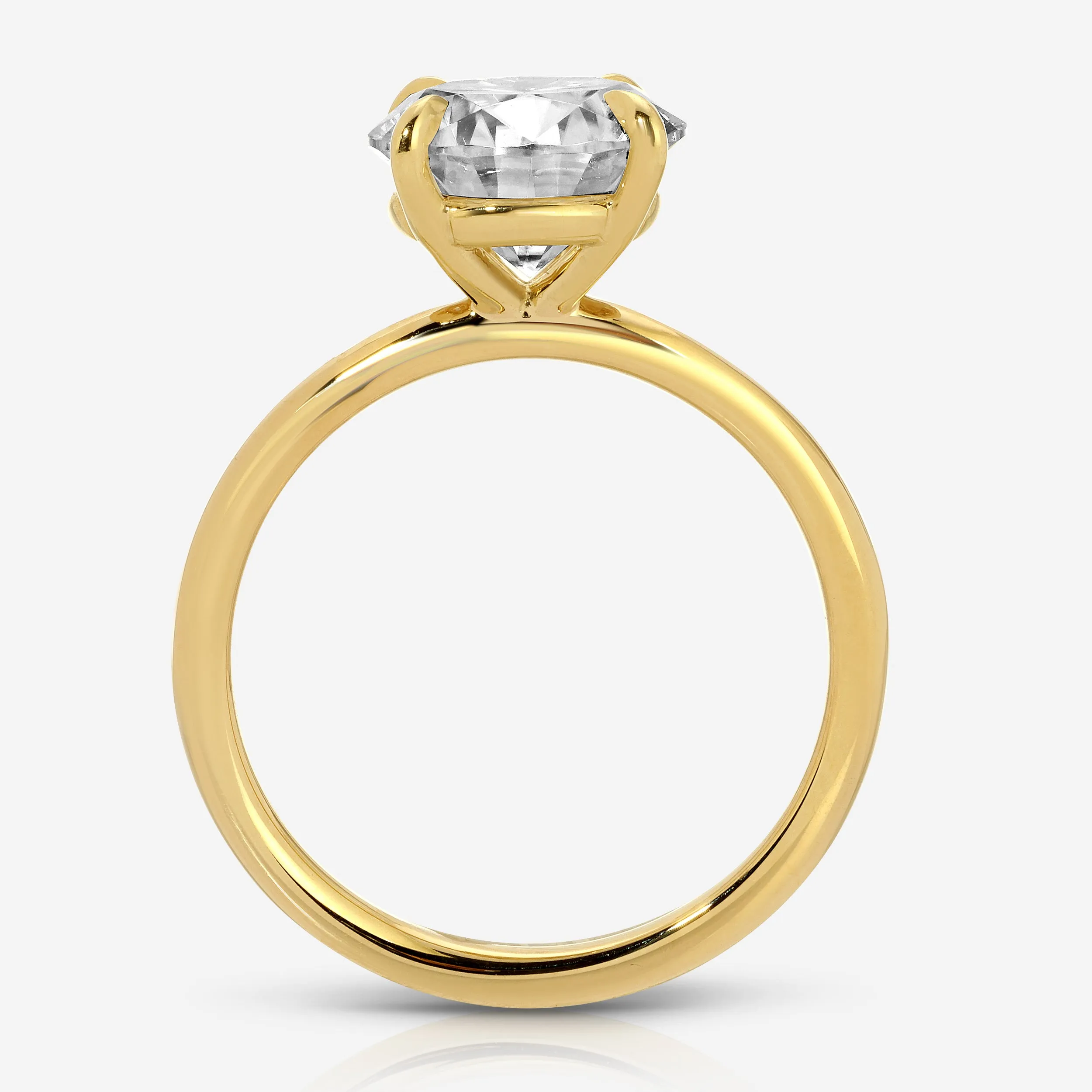 Danielle 4-Prong (3ct) Round Moissanite Engagement Ring