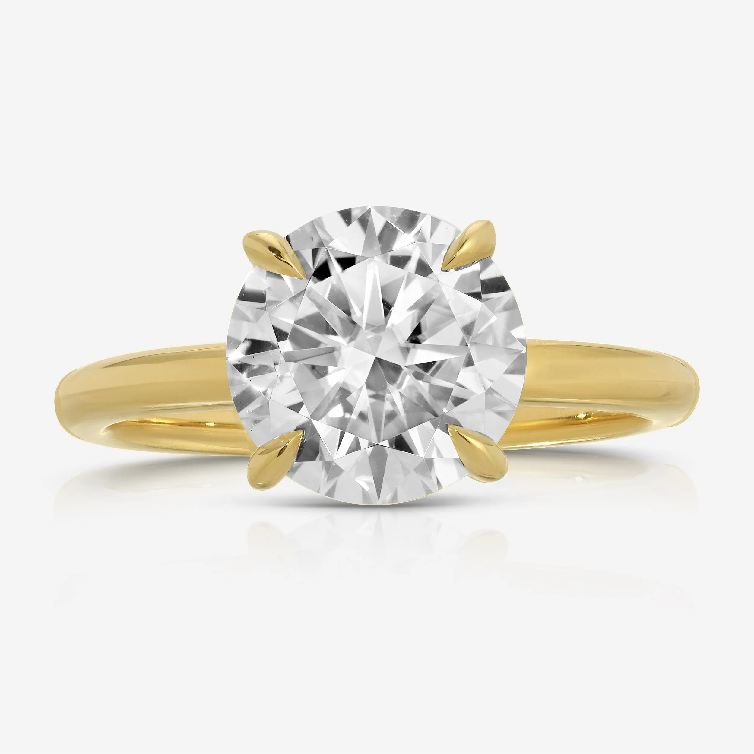 Danielle 4-Prong (3ct) Round Moissanite Engagement Ring
