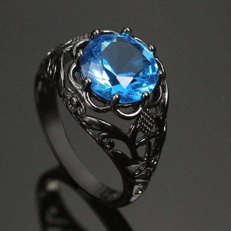 Dark Vintage Rainbow Topaz Ring