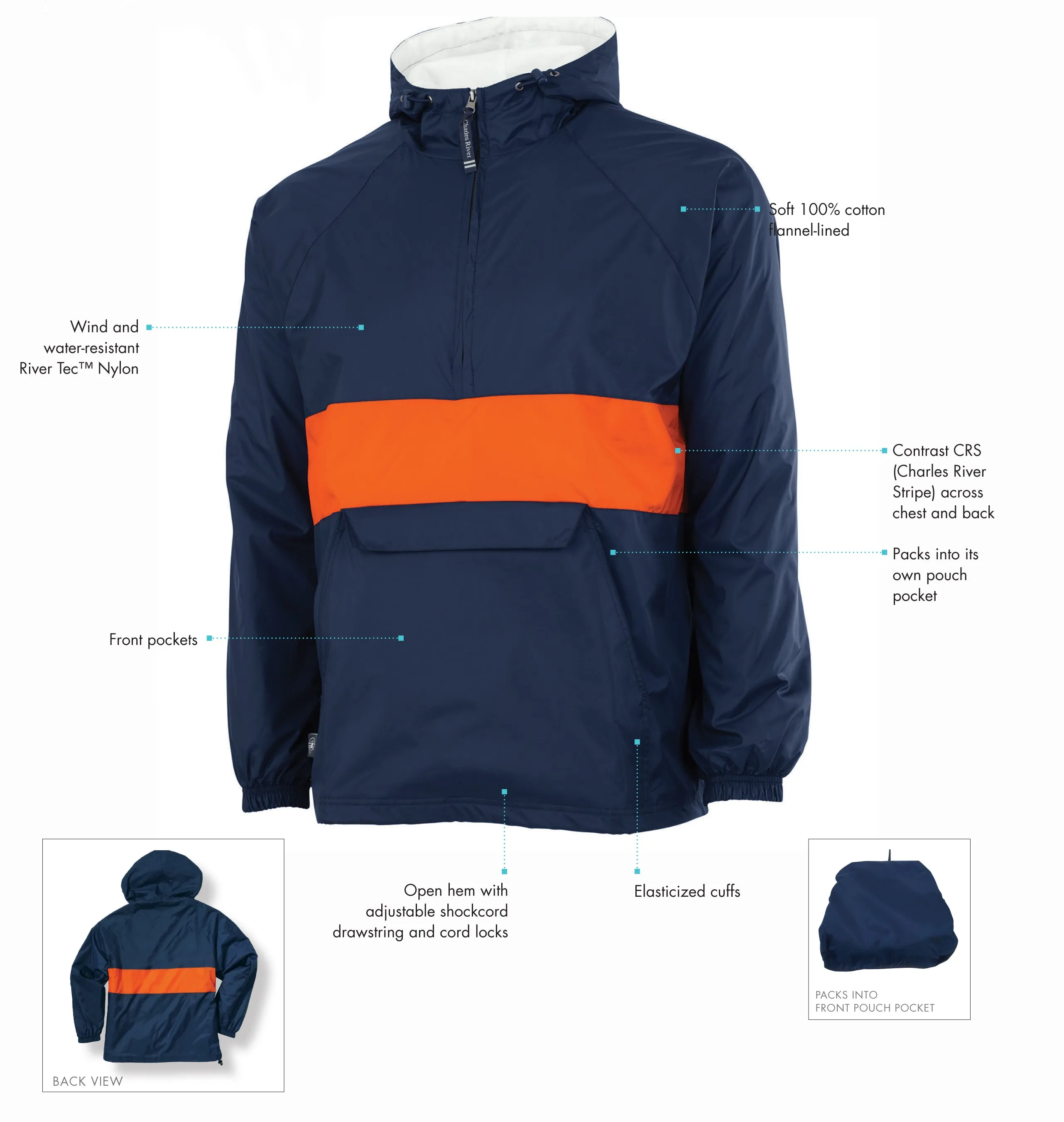 Delta Tau Delta Rugby Striped Lined Windbreaker