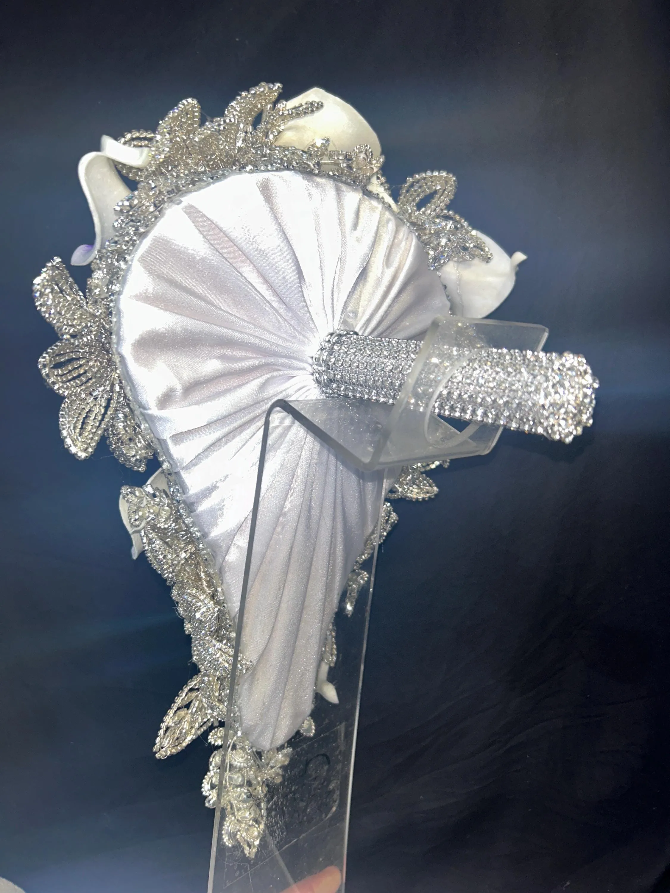 Diamante bouquet, lily &  brooch Jewel rhinestone crystal wedding bouquet Crystal Bridal Bouquet, rose cascade bouquet Crystal wedding uk