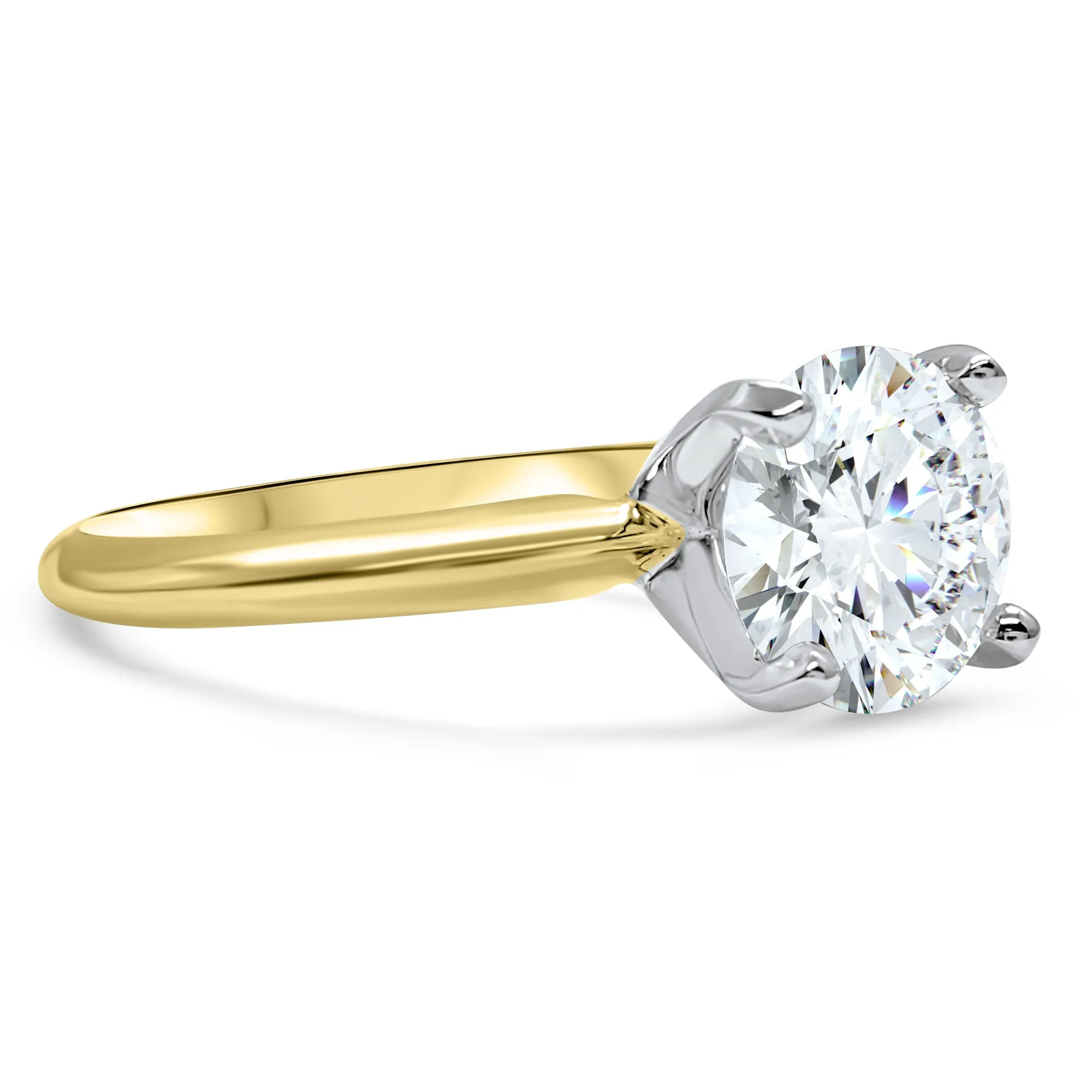 Diamond 4 Prong Solitaire Engagement Ring | 1, 1.5, 2 Carat | IGI Certified F VS2 | 14k White, Yellow, or Rose Gold