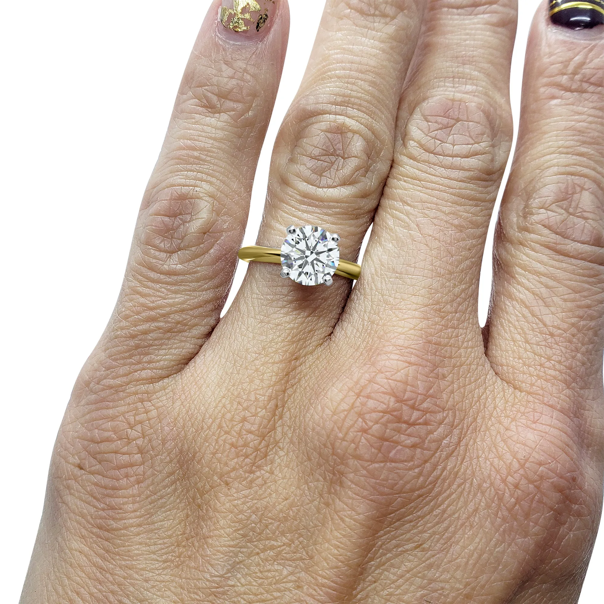 Diamond 4 Prong Solitaire Engagement Ring | 1, 1.5, 2 Carat | IGI Certified F VS2 | 14k White, Yellow, or Rose Gold
