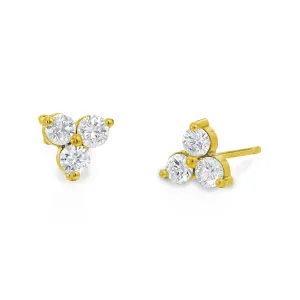 Diamond cluster earrings in 14kt Gold