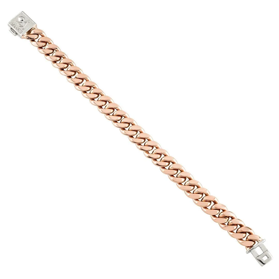 Diamond Cuban Link Bracelet Two Tone Gold 0.90 Ctw