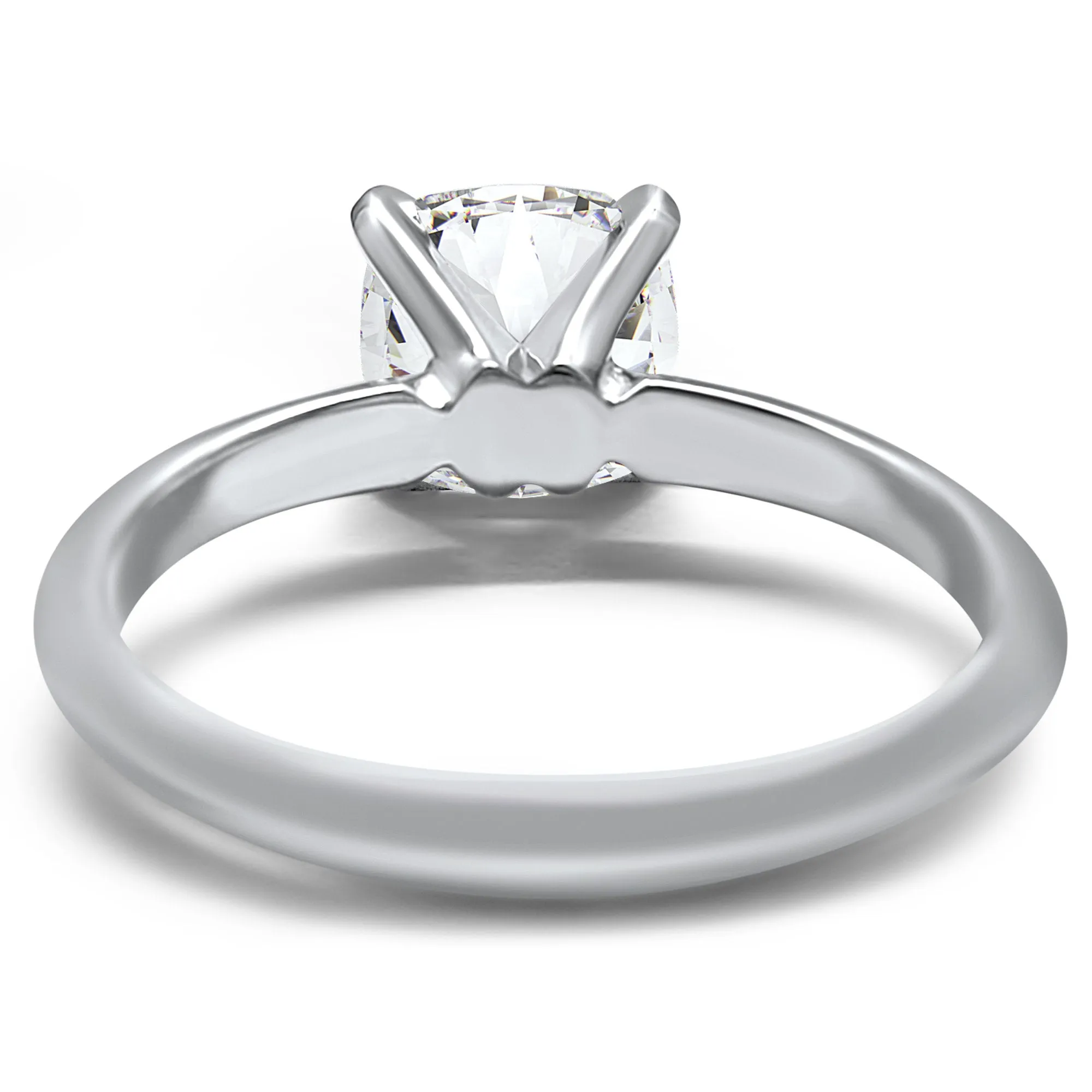 Diamond Cushion Cut Solitaire Engagement Ring 14k White Gold White Gold 1, 2, 3, or 4 carat