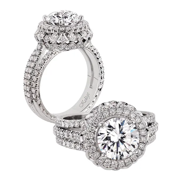 Diamond Halo Engagement Ring by Jack Kelege