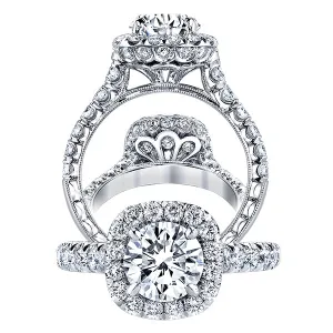 Diamond Halo Engagement Ring by Jack Kelege