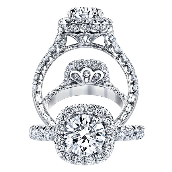 Diamond Halo Engagement Ring by Jack Kelege