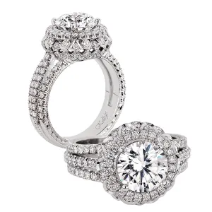 Diamond Halo Engagement Ring by Jack Kelege