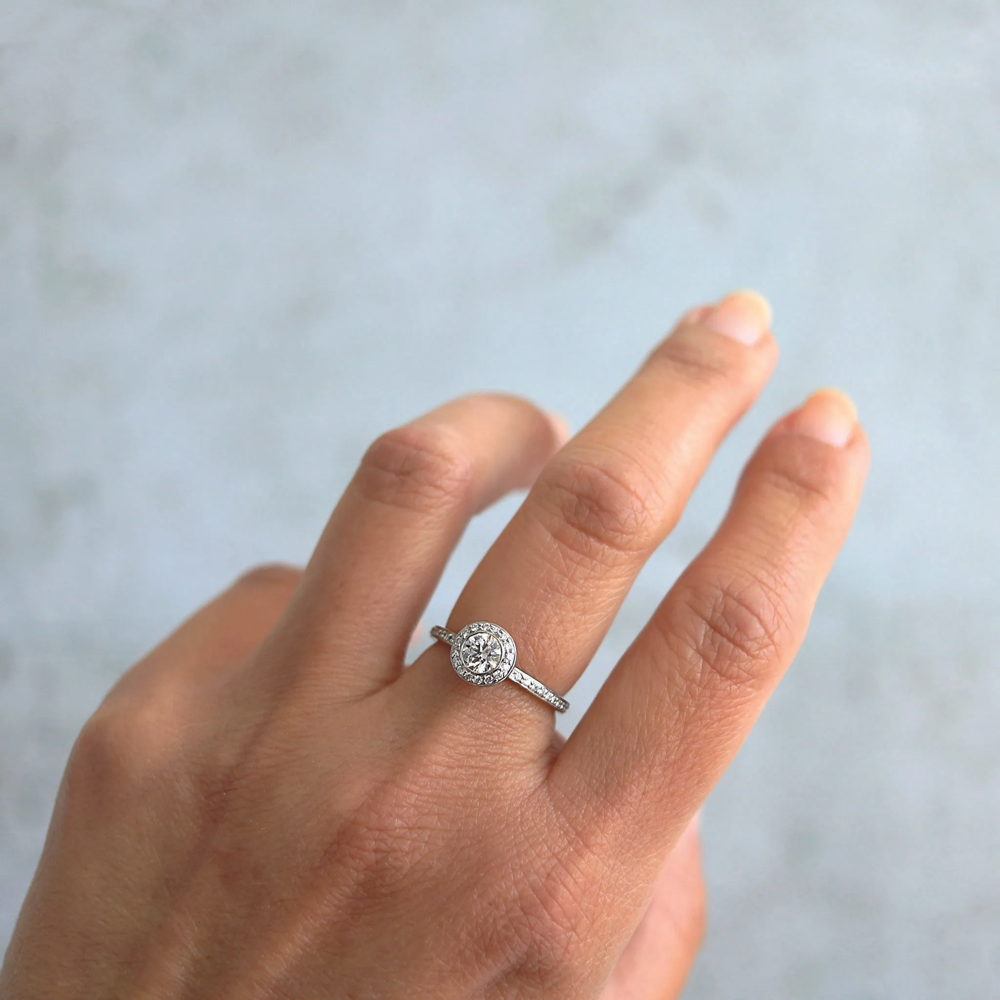 Diamond Halo Engagement Ring