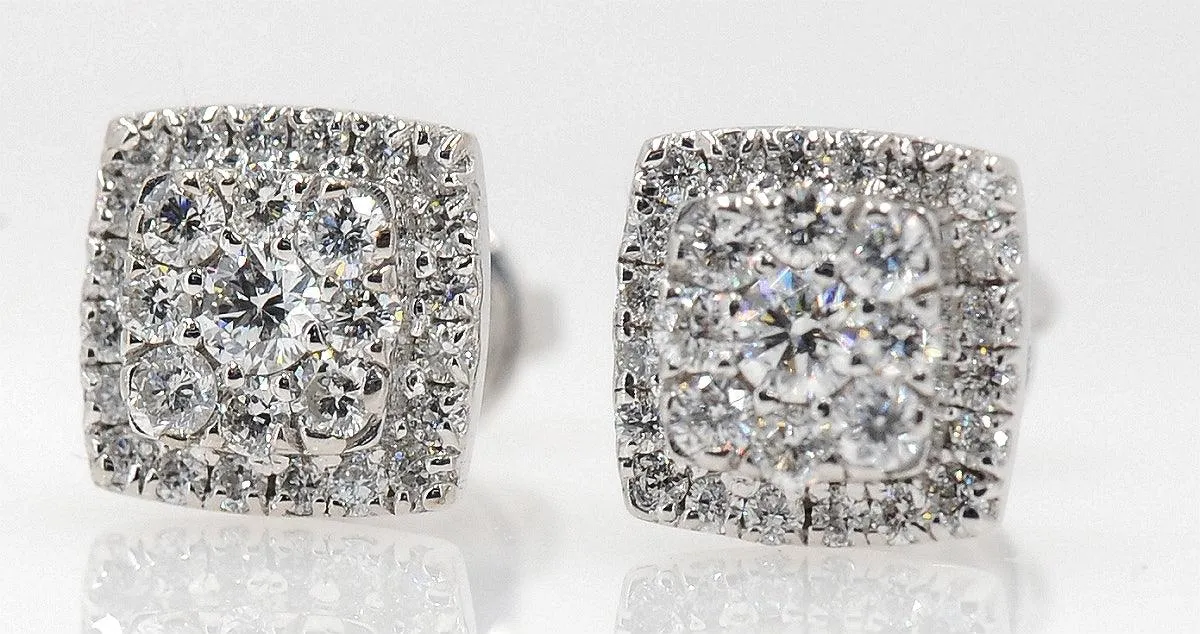 Diamond Stud earrings  1.6 Cttw in 14K Gold