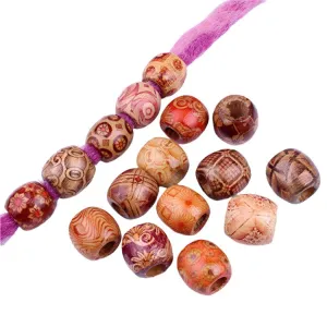 Dreamfix Big Hole 5mm Dreadlock Wooden Hair Beads 24pcs