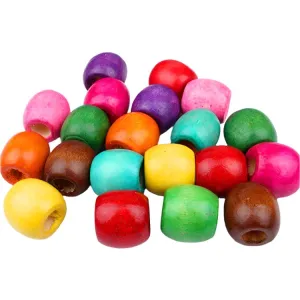 Dreamfix Painted Round Loose 7mm Large Wooden Beads 24pcs