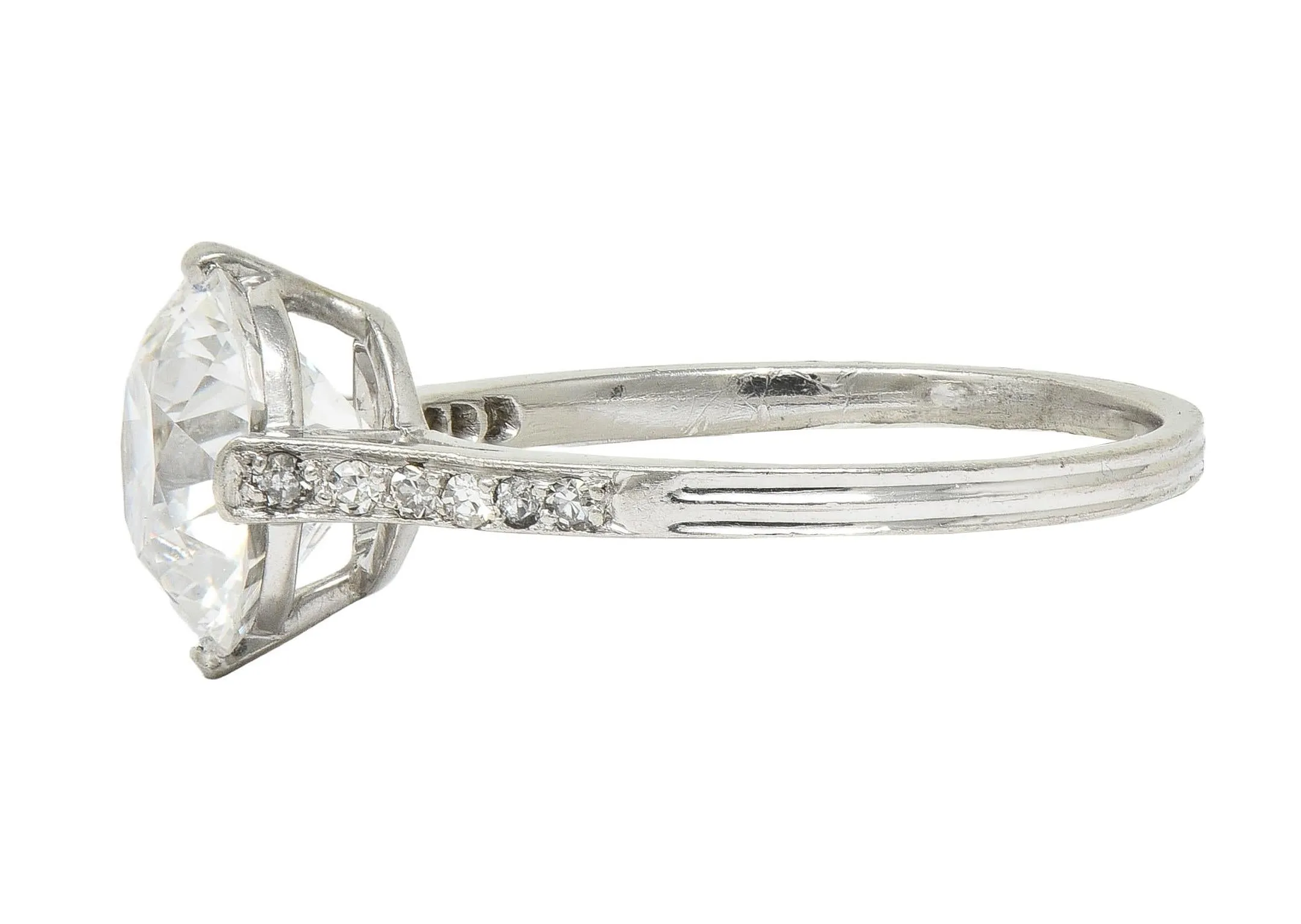 Dreicer & Co. Art Deco 2.55 CTW Old European Cut Diamond Platinum Vintage Engagement Ring GIA
