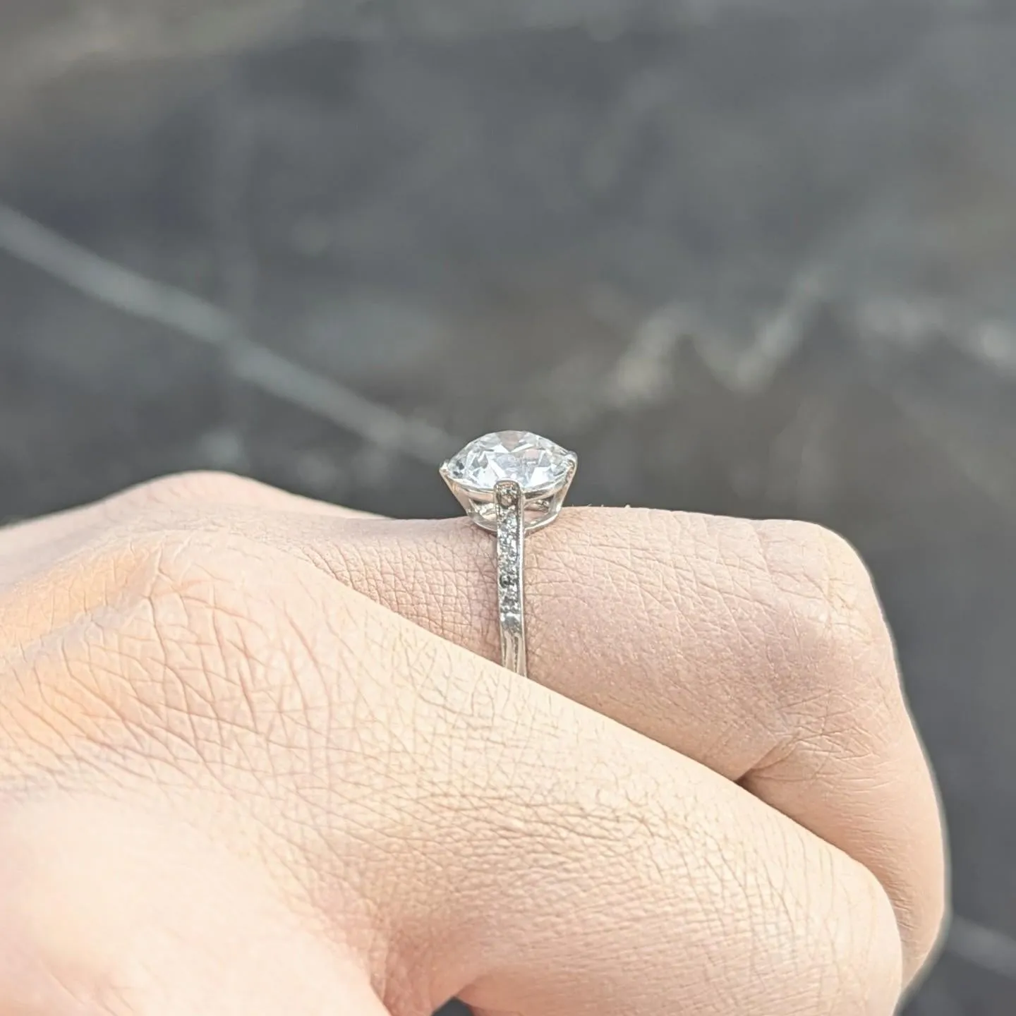 Dreicer & Co. Art Deco 2.55 CTW Old European Cut Diamond Platinum Vintage Engagement Ring GIA