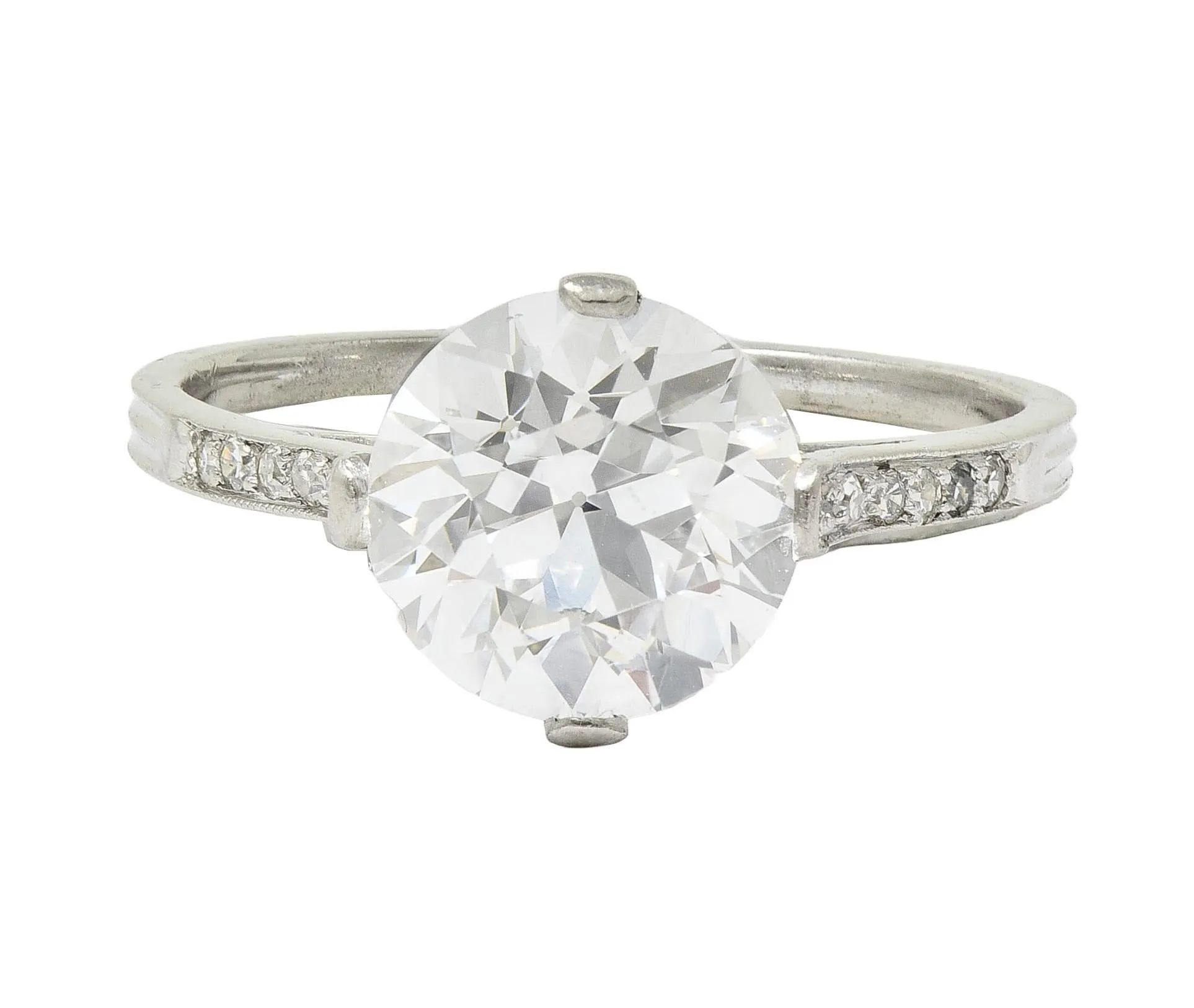 Dreicer & Co. Art Deco 2.55 CTW Old European Cut Diamond Platinum Vintage Engagement Ring GIA