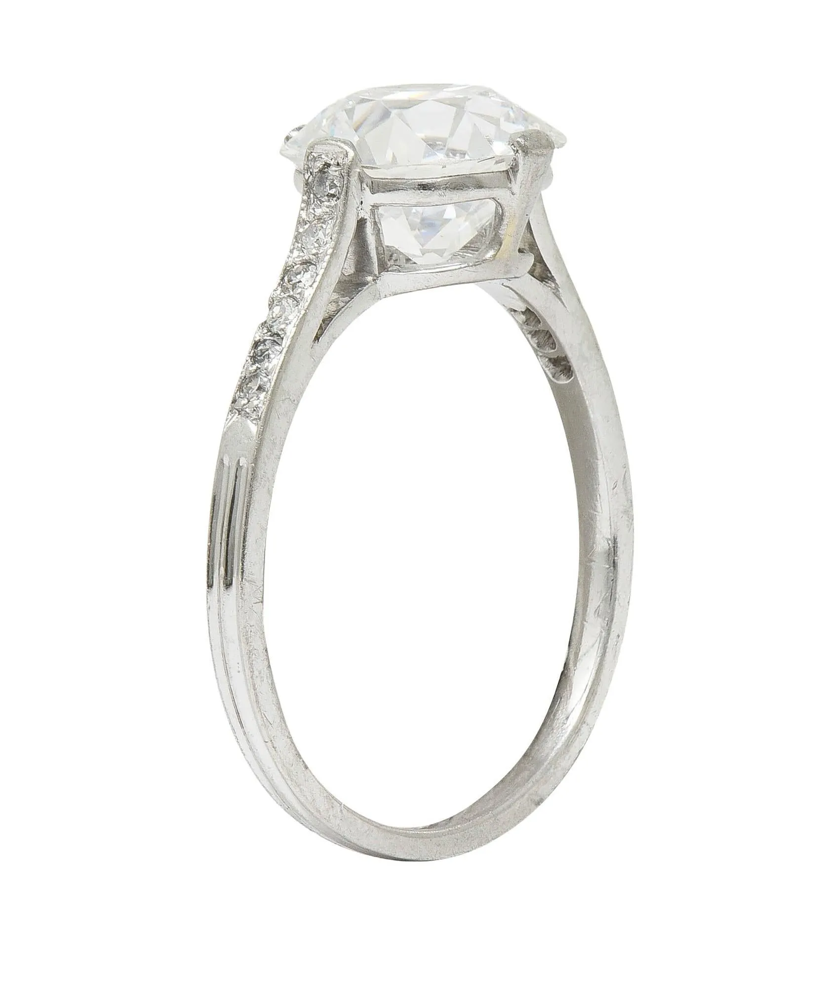 Dreicer & Co. Art Deco 2.55 CTW Old European Cut Diamond Platinum Vintage Engagement Ring GIA