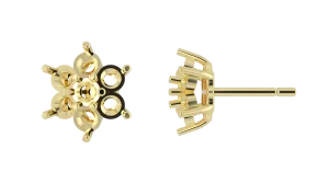[E1305] Round 7 Stone Cluster Earrings