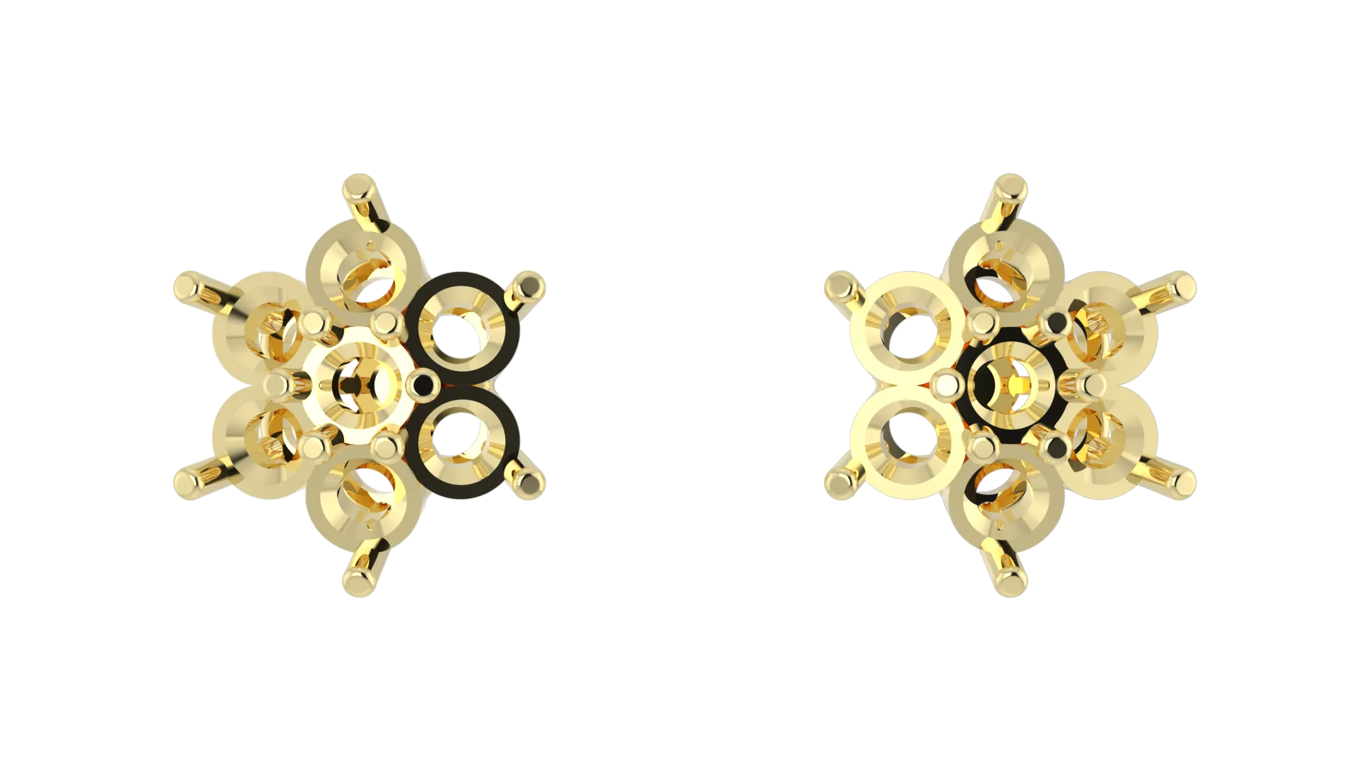[E1305] Round 7 Stone Cluster Earrings